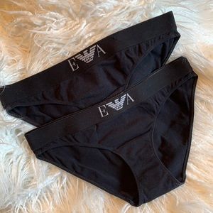 Emporio Armani Underwear 2 pair black small bikini